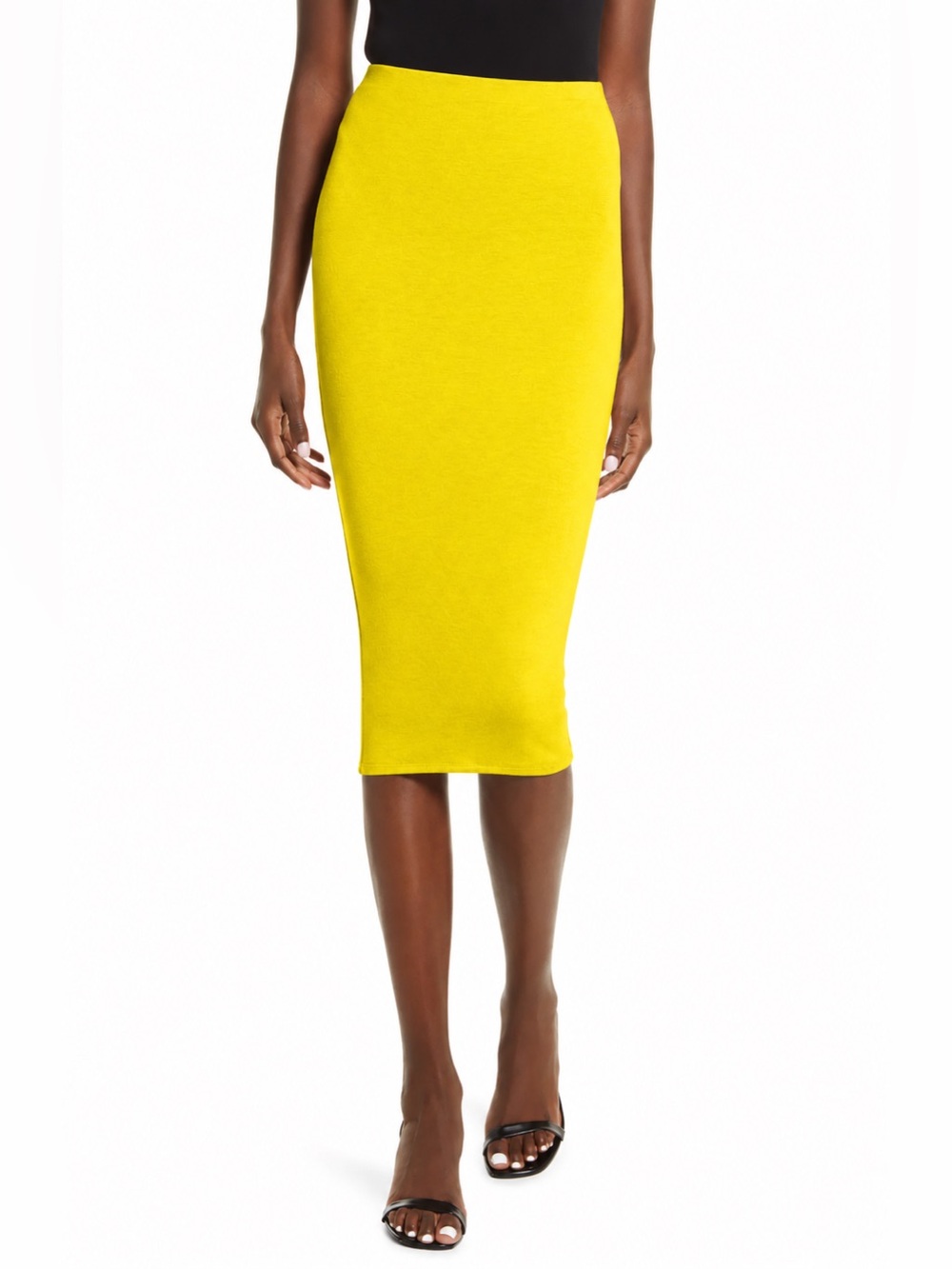 Naked Wardrobe NW Midi Skirt Yellow